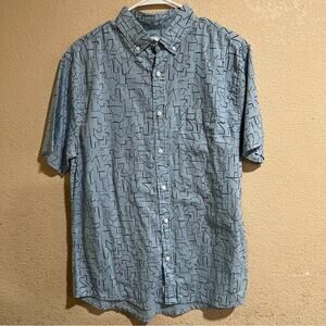 Onia Blue Jack Short Sleeve Button up Shirt Mens Medium NEW
